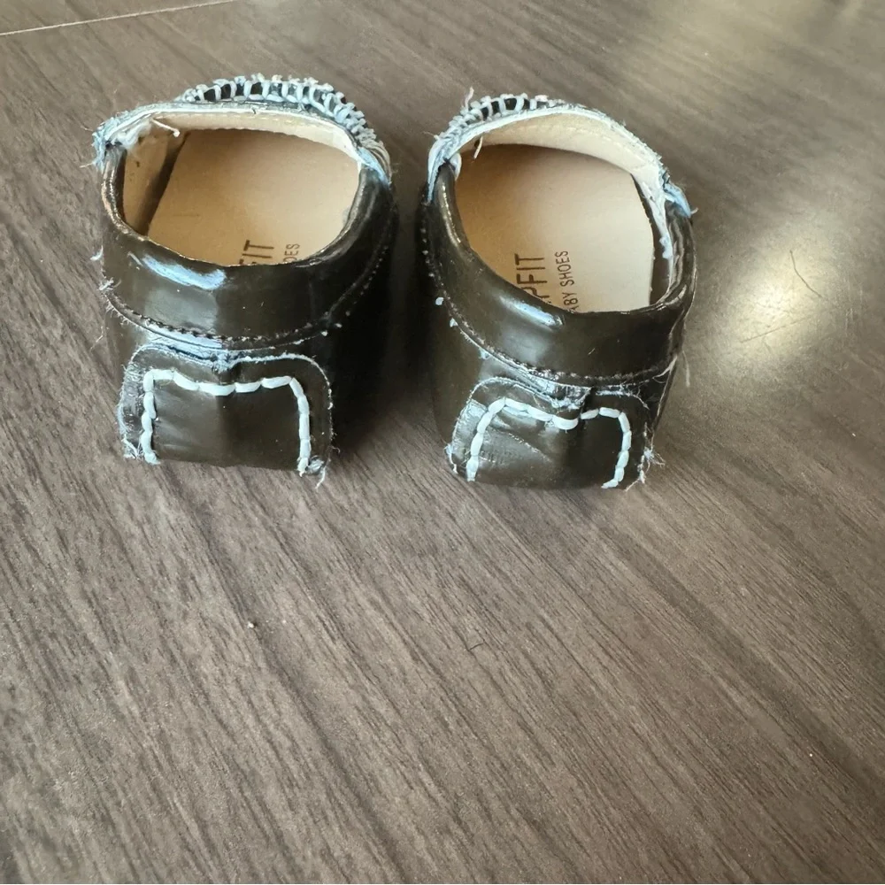 Trumpfit Infant‎ Baby Brown Patent Moccasins Shoes Loafers Size 0-6 Months